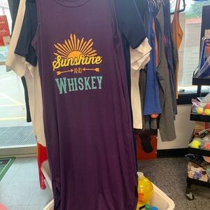 Purple Graphic Tank Dress
